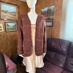 Zara Embroidered Sweater Jacket